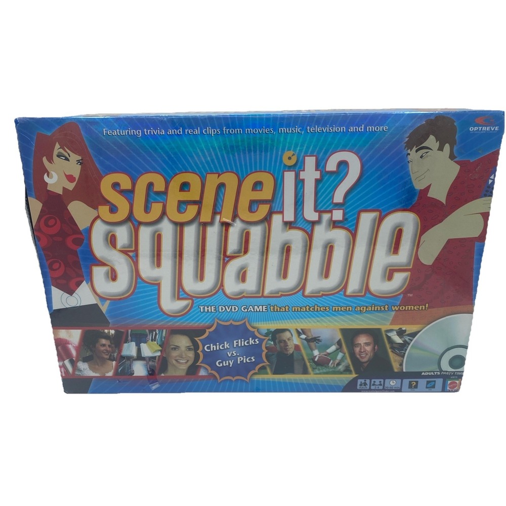 2006 Scene It Squabble The DVD Game Chick Flick vs. Guy Pics NEW Sealed Fun Game